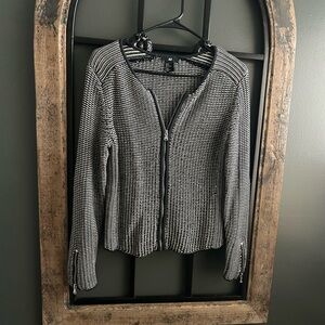 H&M Monochrome Zip-Up Cardigan